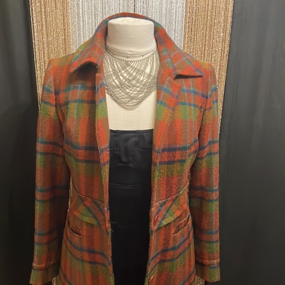 Colorful Plaid Trench Coat - Picture 9 of 14